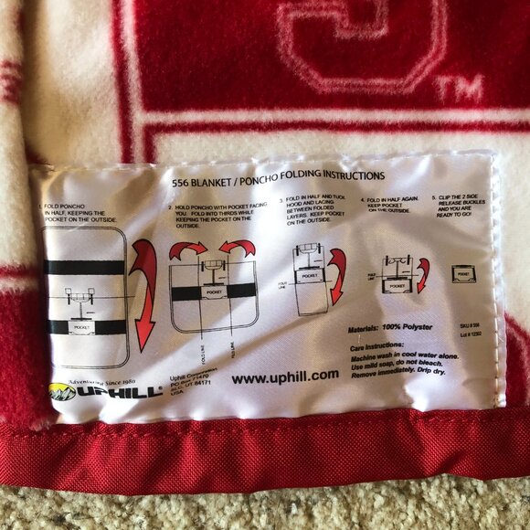 Uphill - Stanford Cardinal Stadium Sports Poncho/Fleece Blanket - NEW/Never used - Picture 7 of 8